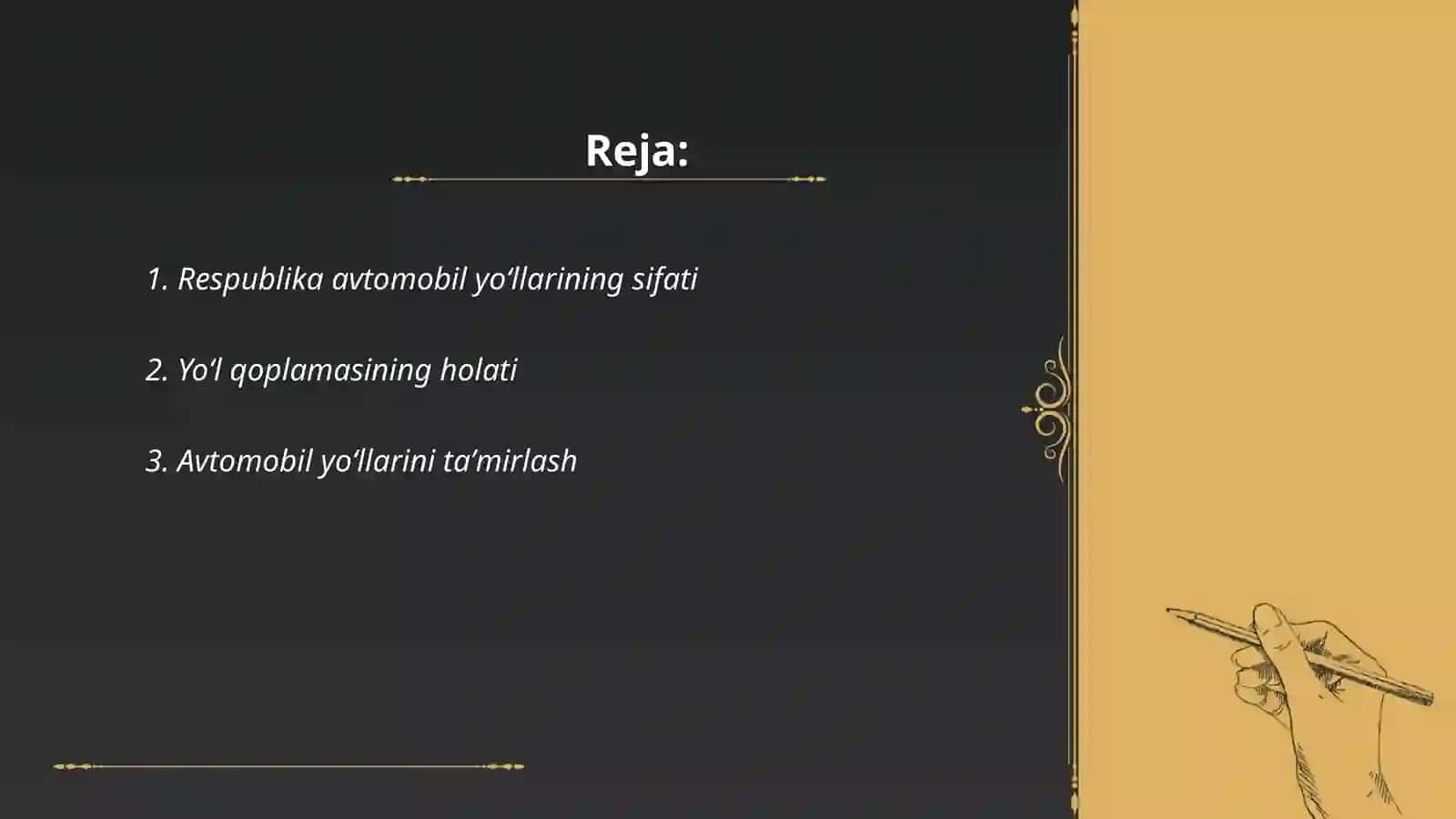 Respublika avtomobil yoʻllarining xolati 2