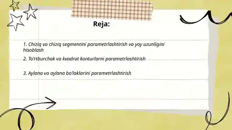 Geometrik shakl va sirtlarni parametrlashga mashqlar 2