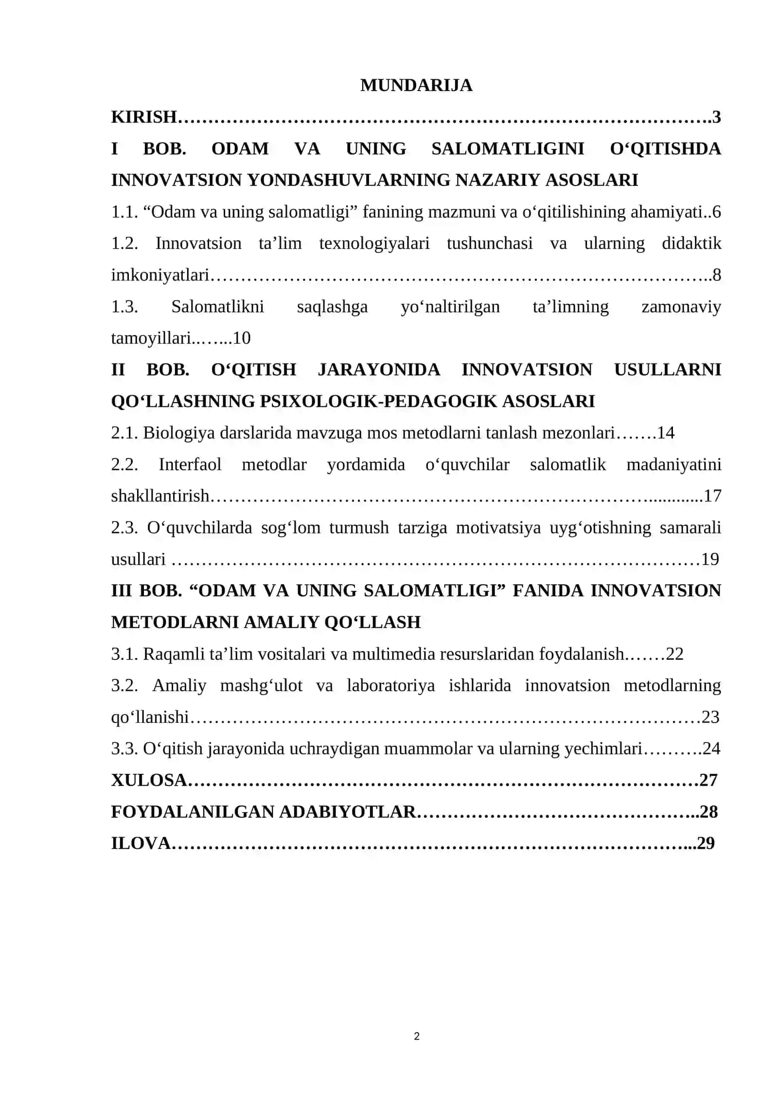 Odamlar va ularning salomatligi 2