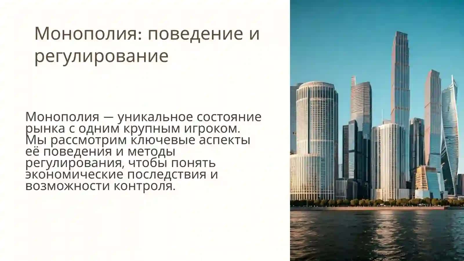 Монополия: поведение и регулирование 2