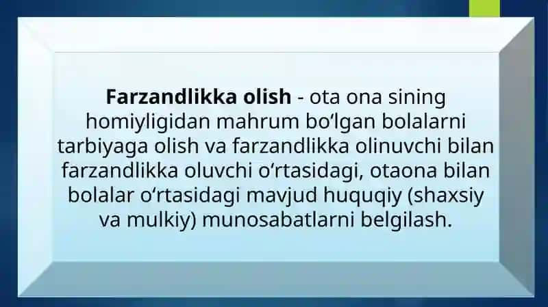 FARZANDLIKKA OLISH 2