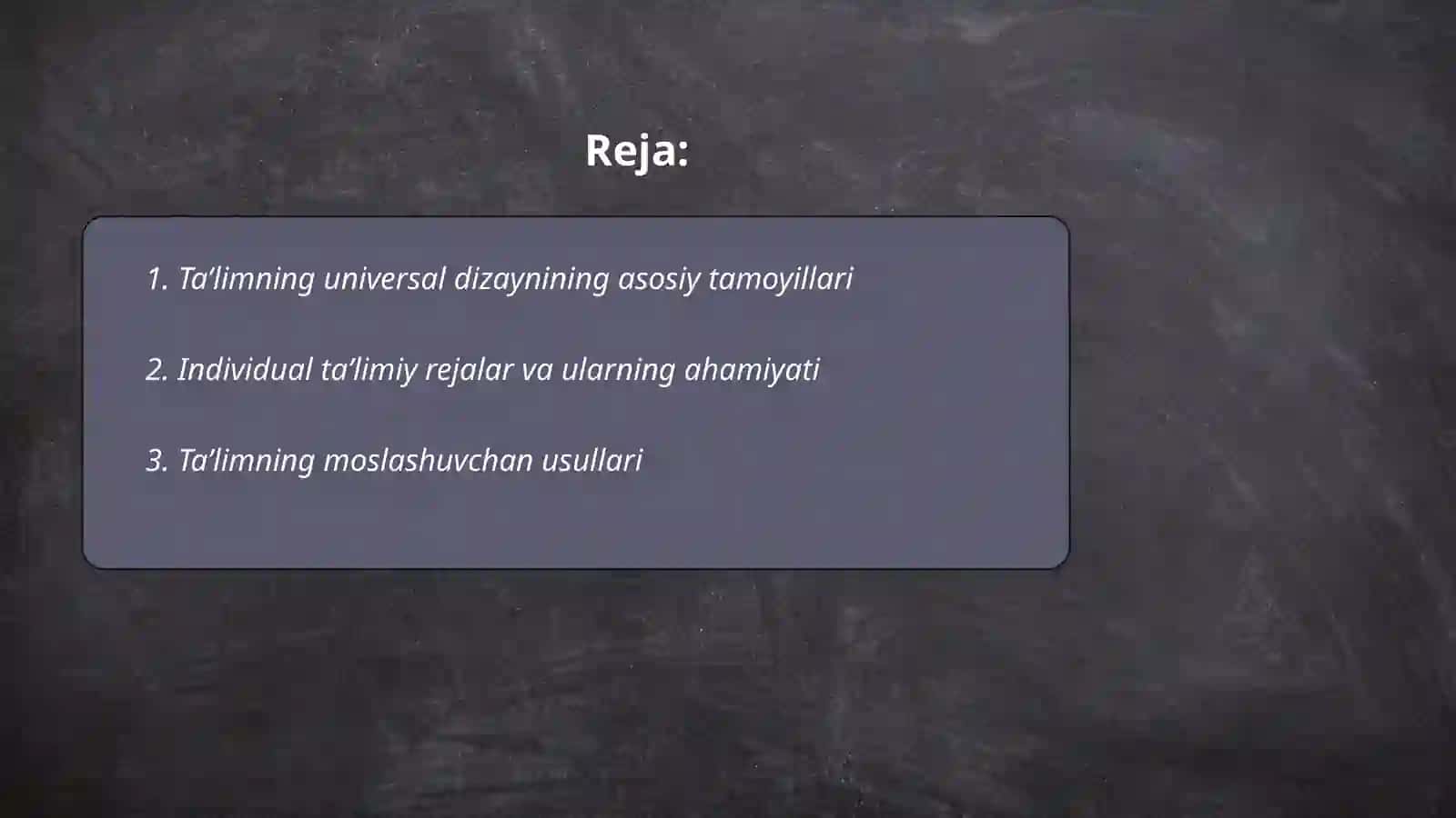 Taʼlimning universal dizayni va individual taʼlimiy reja 2