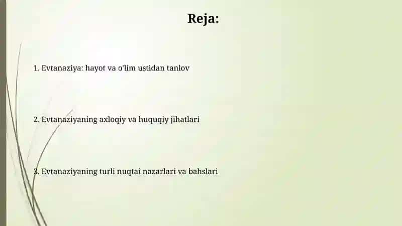 Kirish: Euthanaziya muammosiga nazar 2