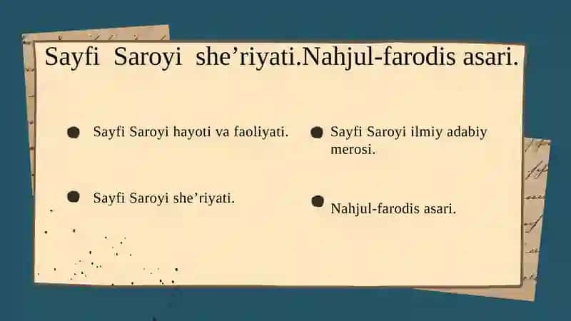 "Sayfi Saroyi she’riyati" 2