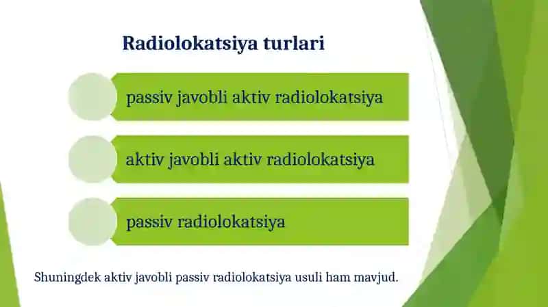 Radiolokatsiya turlari 2