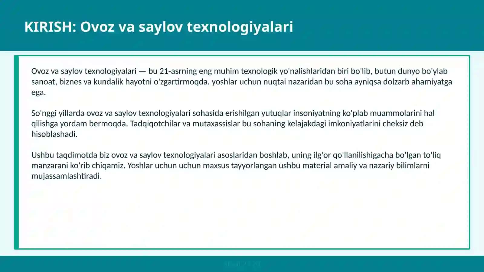 Ovoz va saylov texnologiyalari 2