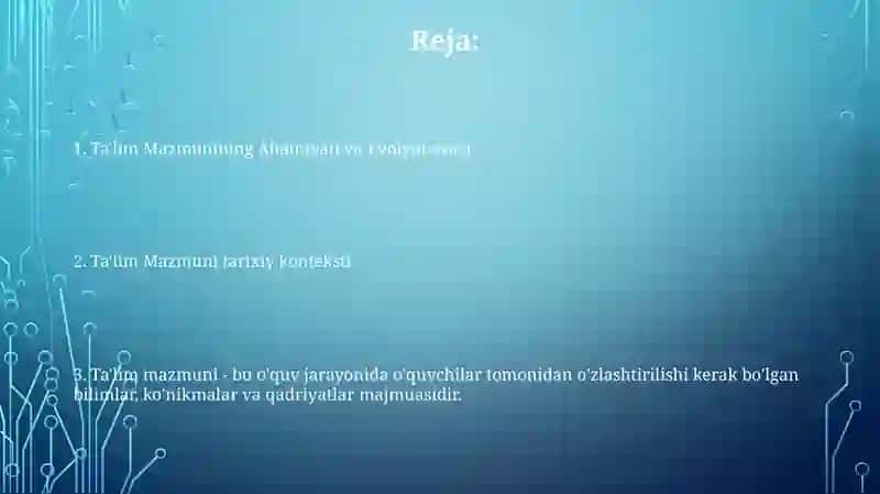 Ta'lim Mazmuni - Ahamiyati va Evolyutsiyasi 2
