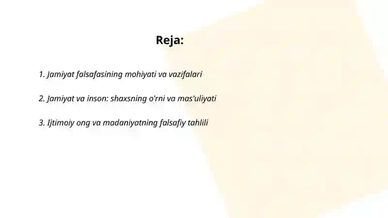 Jamiyat falsafasi 2