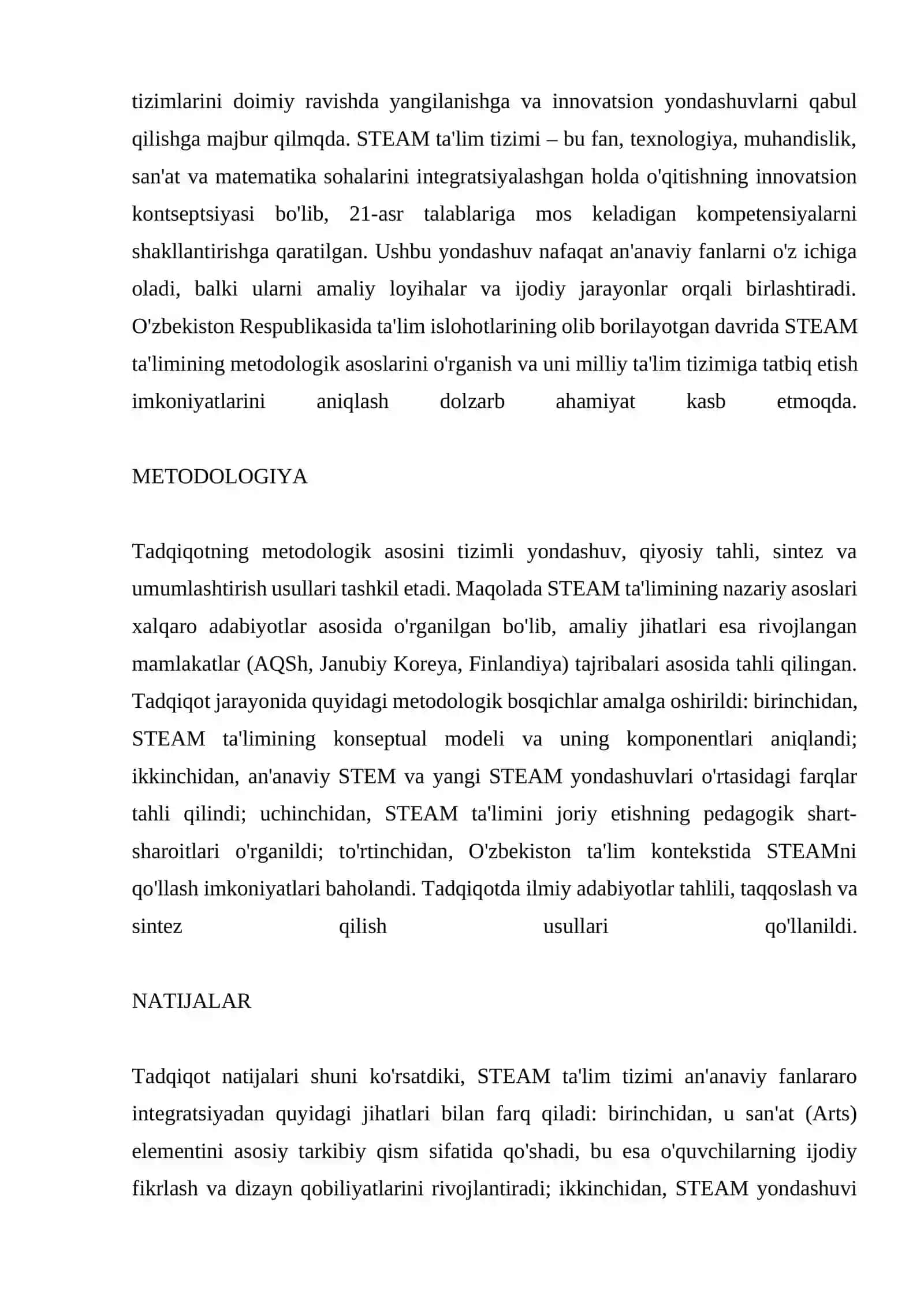 STEAM TA'LIM TIZIMI (STEM Education System) 2