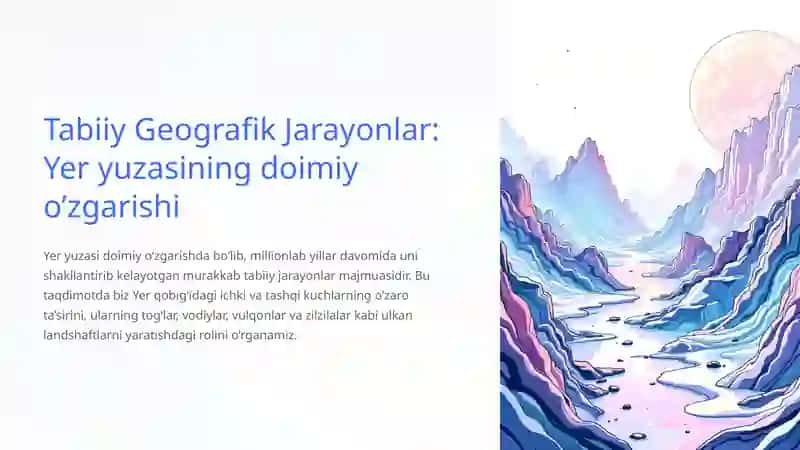 Yer yuzasining doimiy o’zgarishi 2