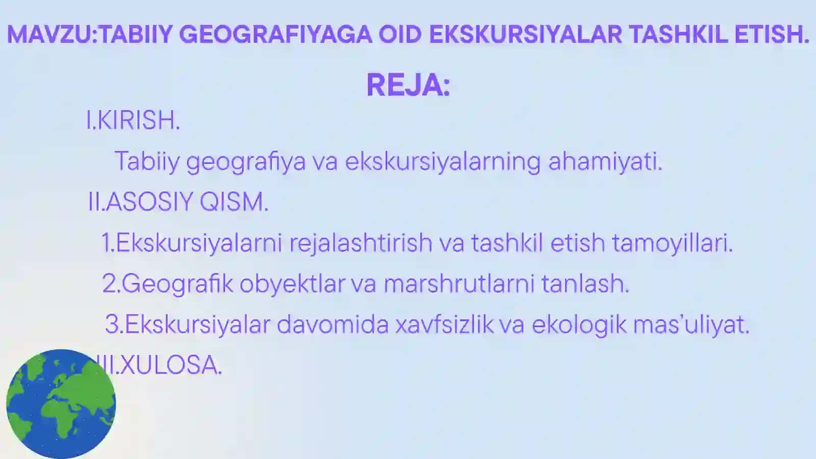 Geografiya va Tabiiy fan oʻqitish metodikasi 2