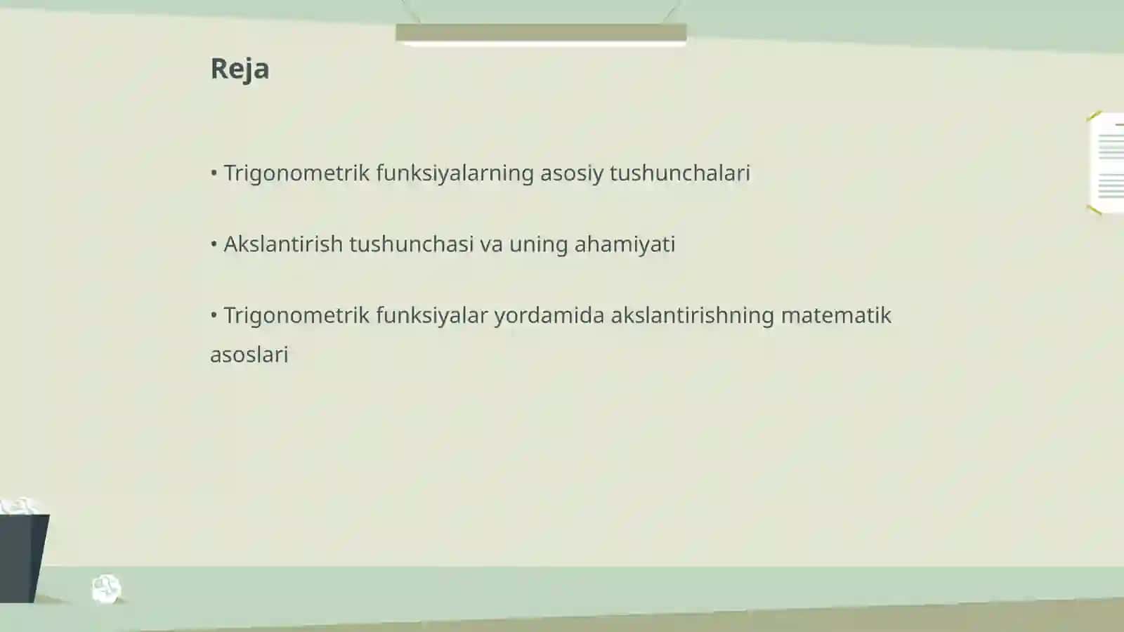 Trigonometrik funksiyalar yordamida akslantirishlar 2