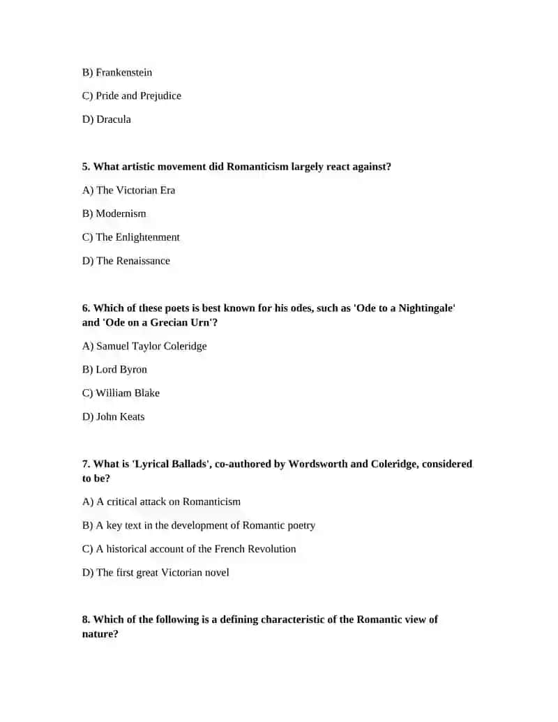 Romanticism in English Literature 2