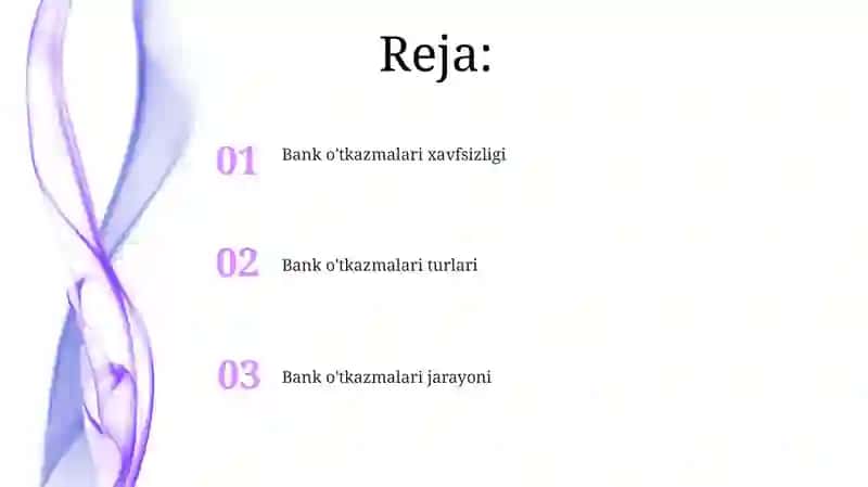 Bank o'tkazmalari turlari 2