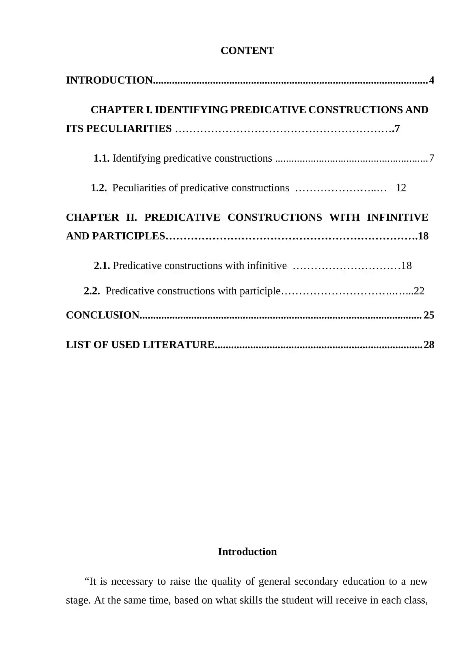 Predicative Constructions with Infinitive and Participles 2