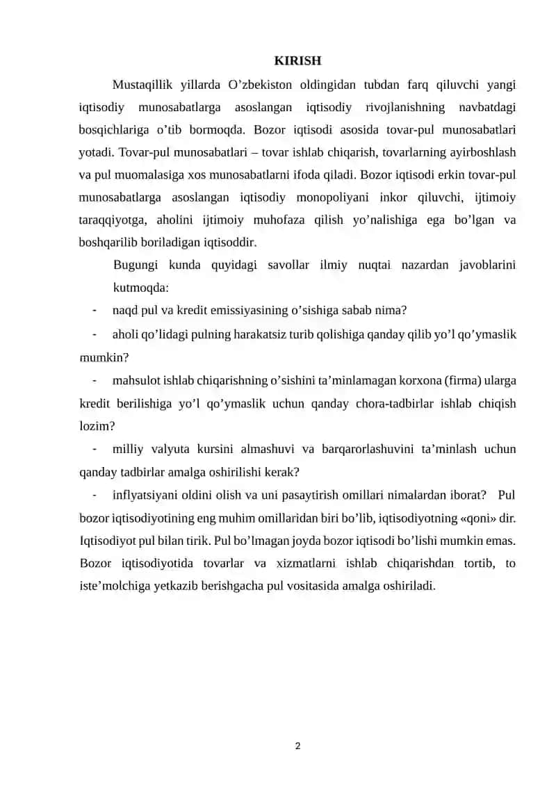 Pul Nazariyalari va Ularni Qarashlar 2