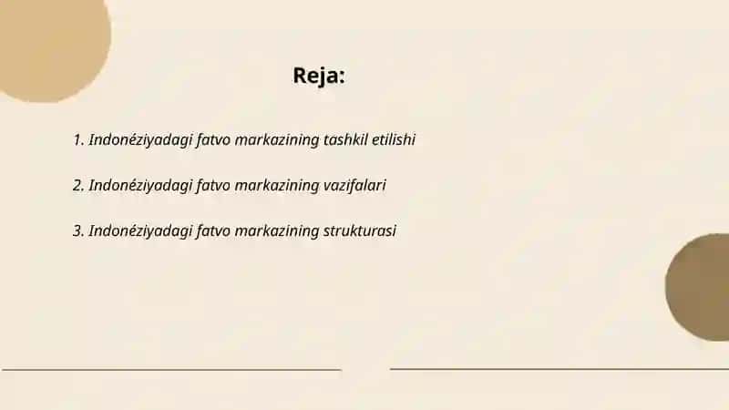 Indaneyziya fatvo markazi haqida 2