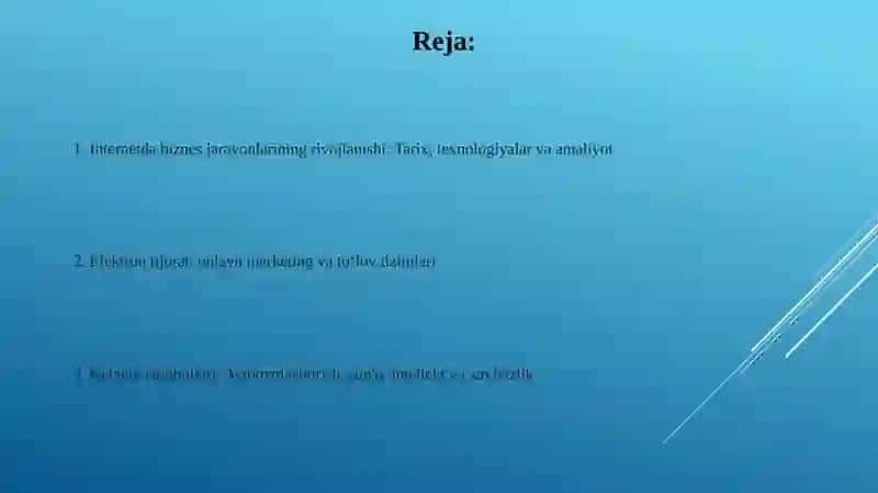 Internetda biznes jarayonlarinirivojlanishi 2
