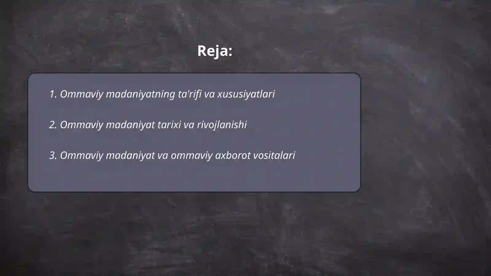Ommaviy madaniyat 2