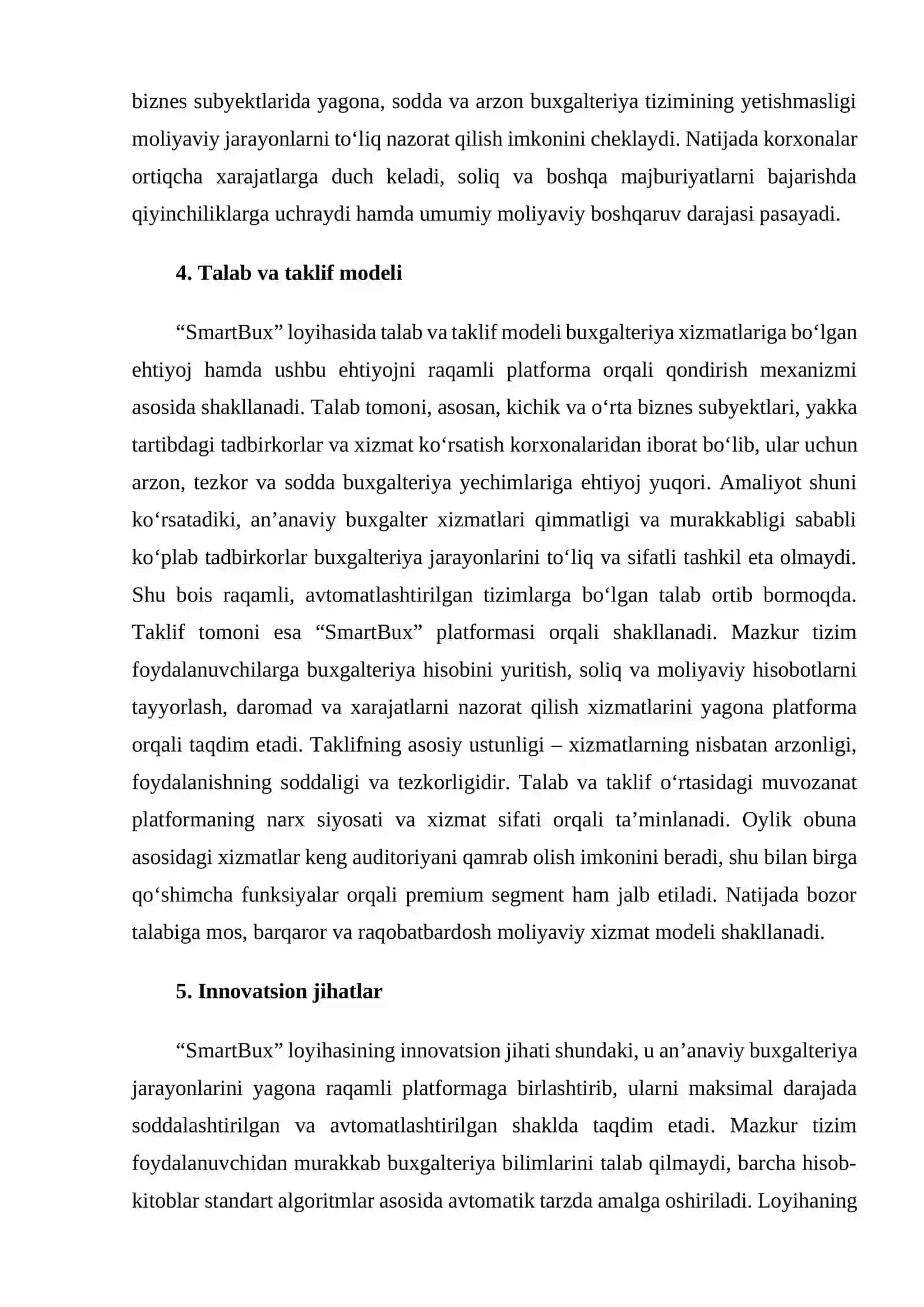 Start up Loyiha “SmartBux” 2
