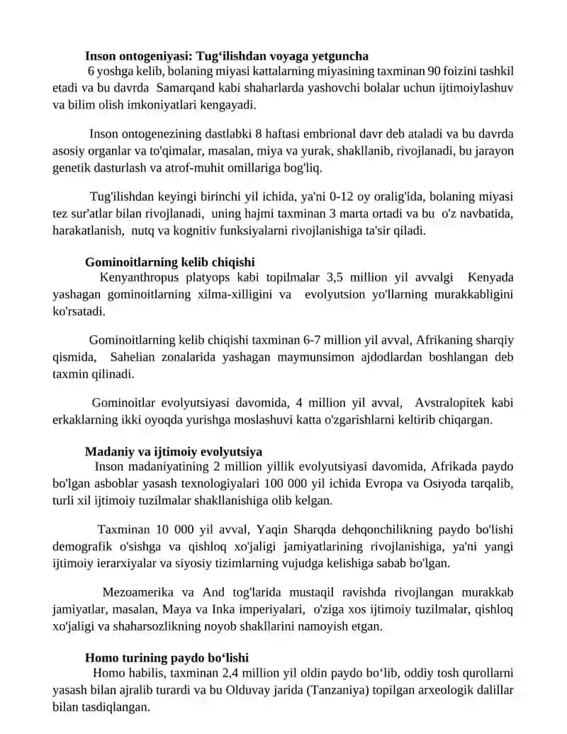 Inson filogenezi va ontogenezi 2