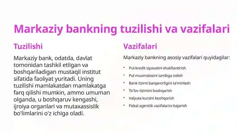 Markaziy bank va uning operatsiyalari 2