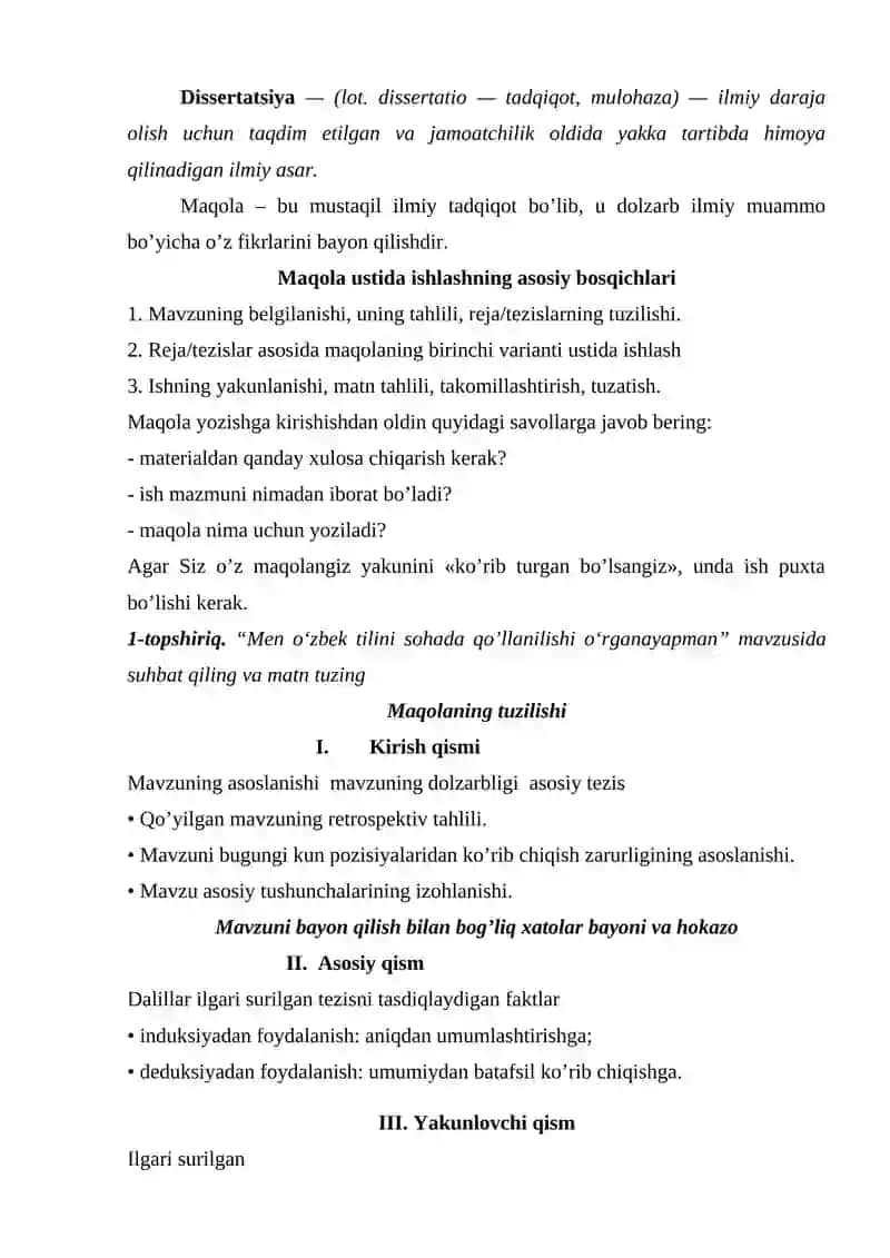 SOHA BO’YICHA BELGILANGAN 2