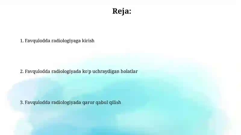 Shoshilinch holatlar nur tashxisi 2