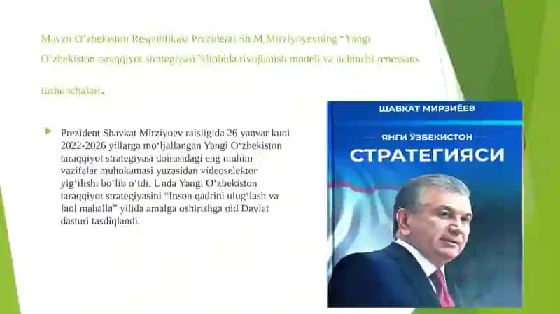 Yangi O'zbekiston taraqqiyot strategiyasi 2