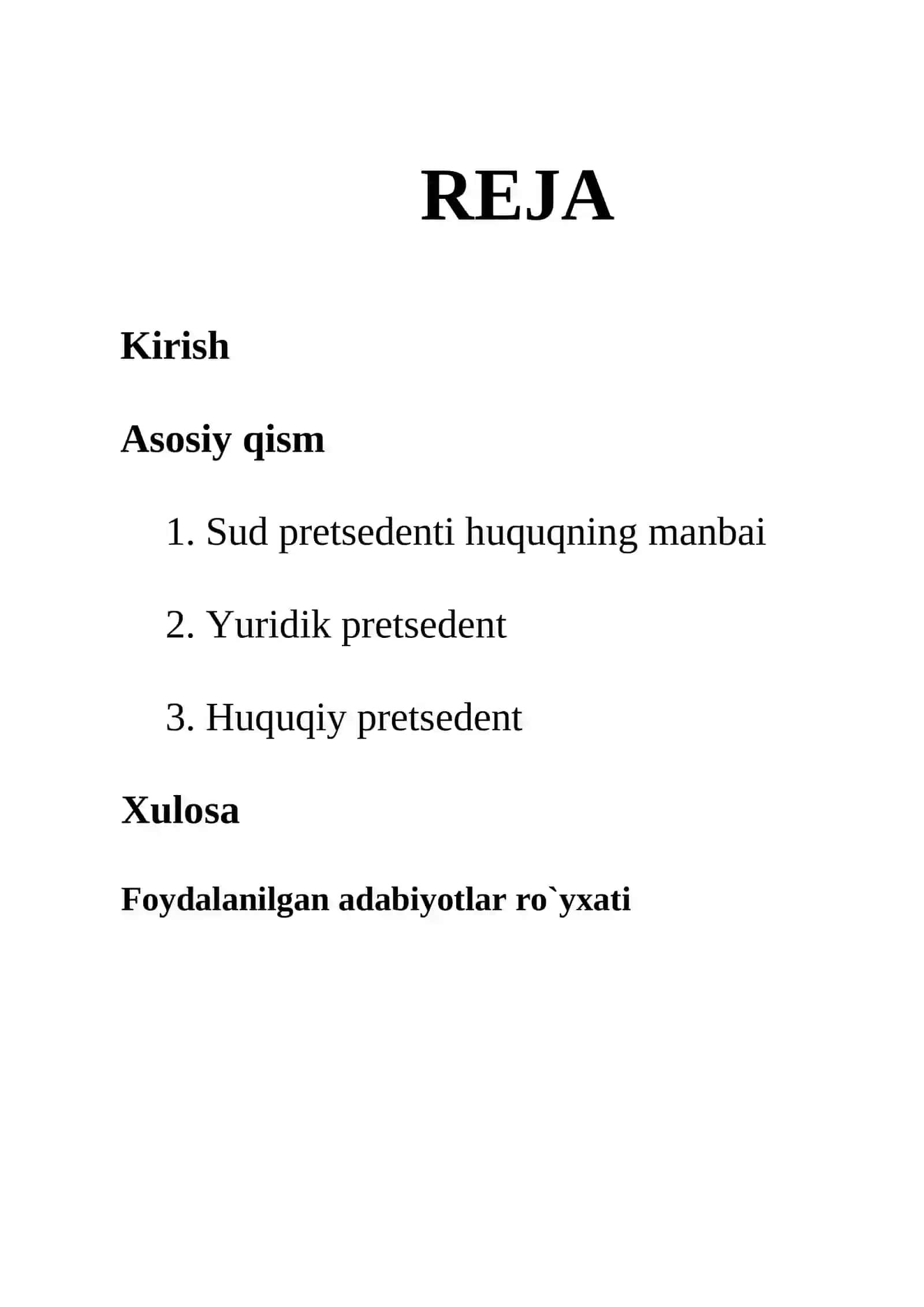 Sud pretsedenti huquqning manbai sifatida 2