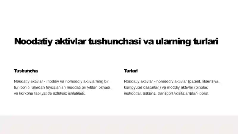 Noodatiy aktivlar hisobi 2