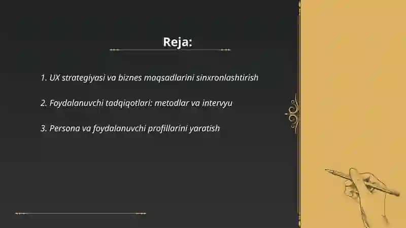 UX strategiyasi, dizayn jarayonlari va loyiha boshqaruvi (Scrum | Agile) 2