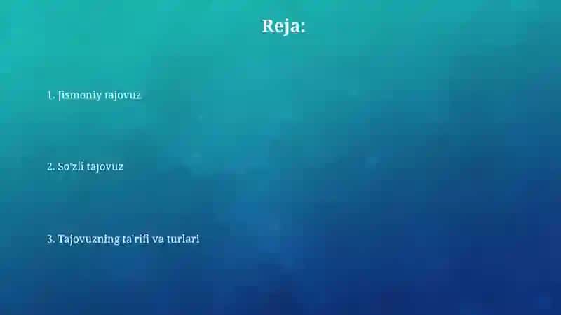 Jismoniy tajovuz 2
