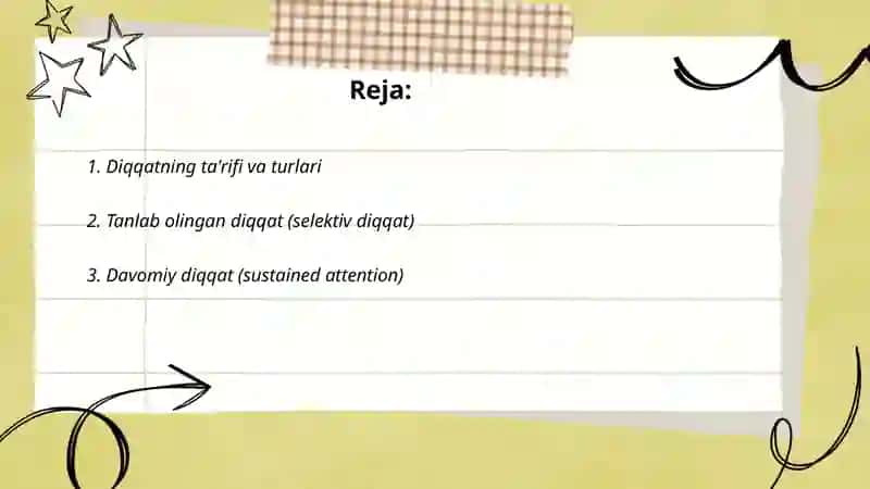 Diqqatning ta'rifi va turlari 2