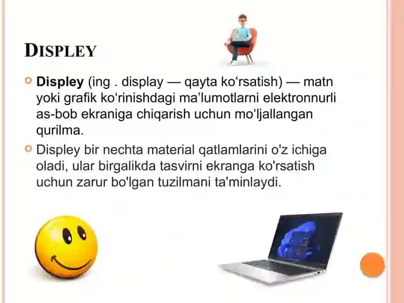 ekran va uning asosiy xususiyatlari. ishlash prinsiplari. 2