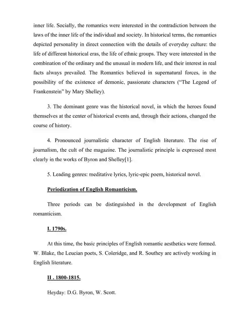 English Romanticism and Its Development 2