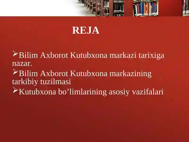 Bilim Axborot Kutubxona Markazi 2