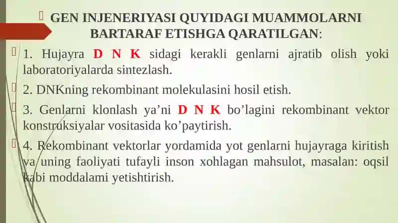 Rekombinant DNK va plazmidlar 2