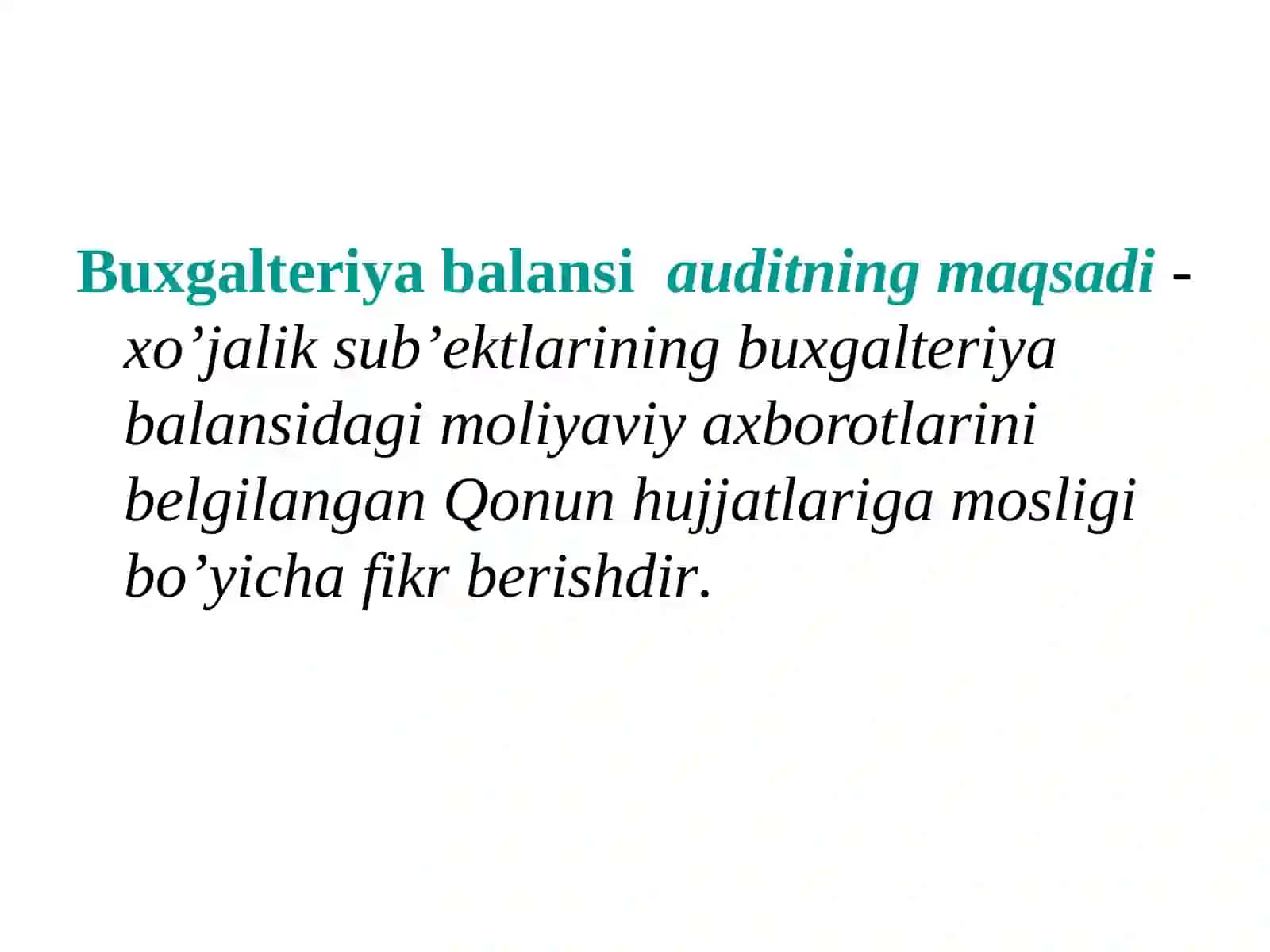 BUXGALTERIYA BALANSINING AUDITI 2