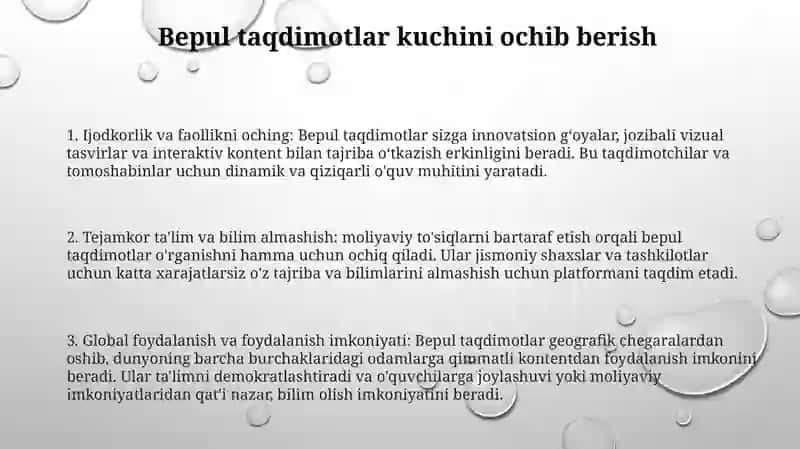 Tekin Taqdimotlar 2