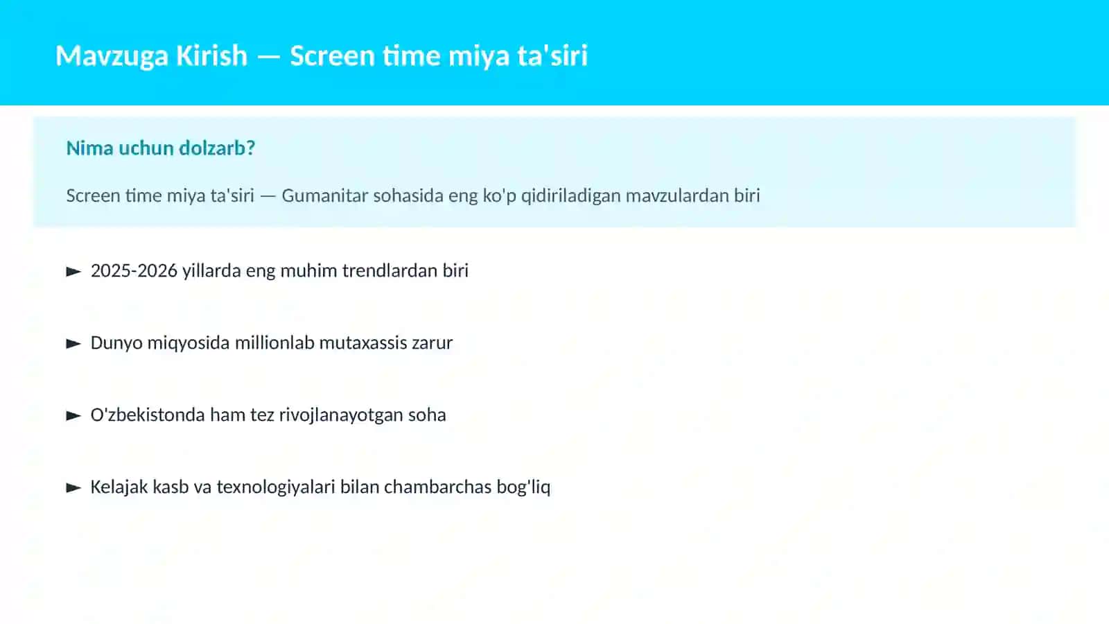 Screen time miya ta'siri 2