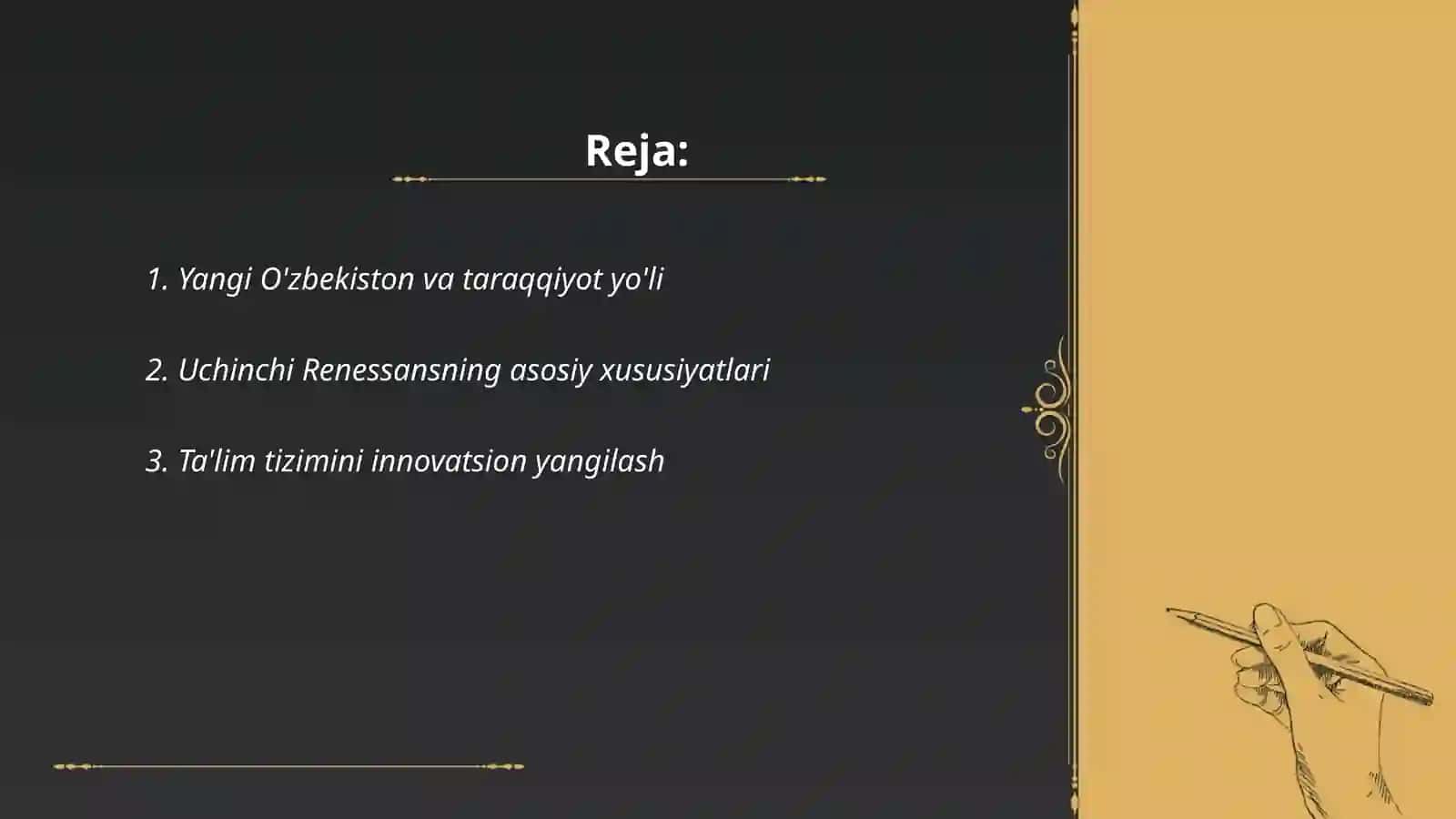 Yangi O’zbekiston -Uchinchi Renessans poydevori 2