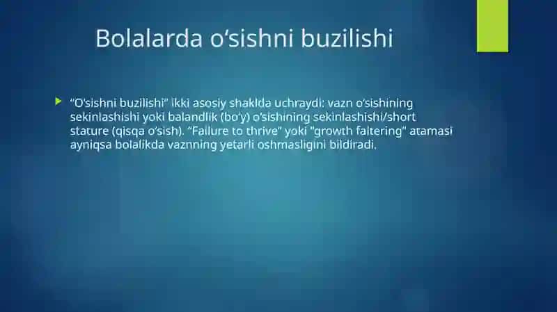 Bolalarda o‘sishni buzilishi 2
