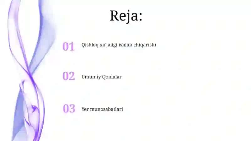 O'zbekiston Respublikasining "Fermer xo'jaligi to'g'risida"gi qonuni 2