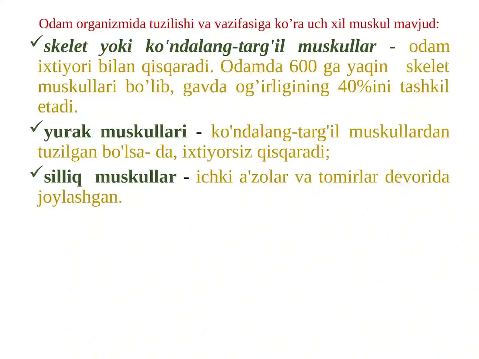Miologiya.Muskullar haqida ta’limot. Bosh muskullari 2