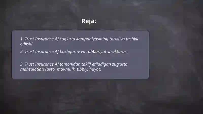Trust Insurance AJ sugʻurta kompaniyasi 2
