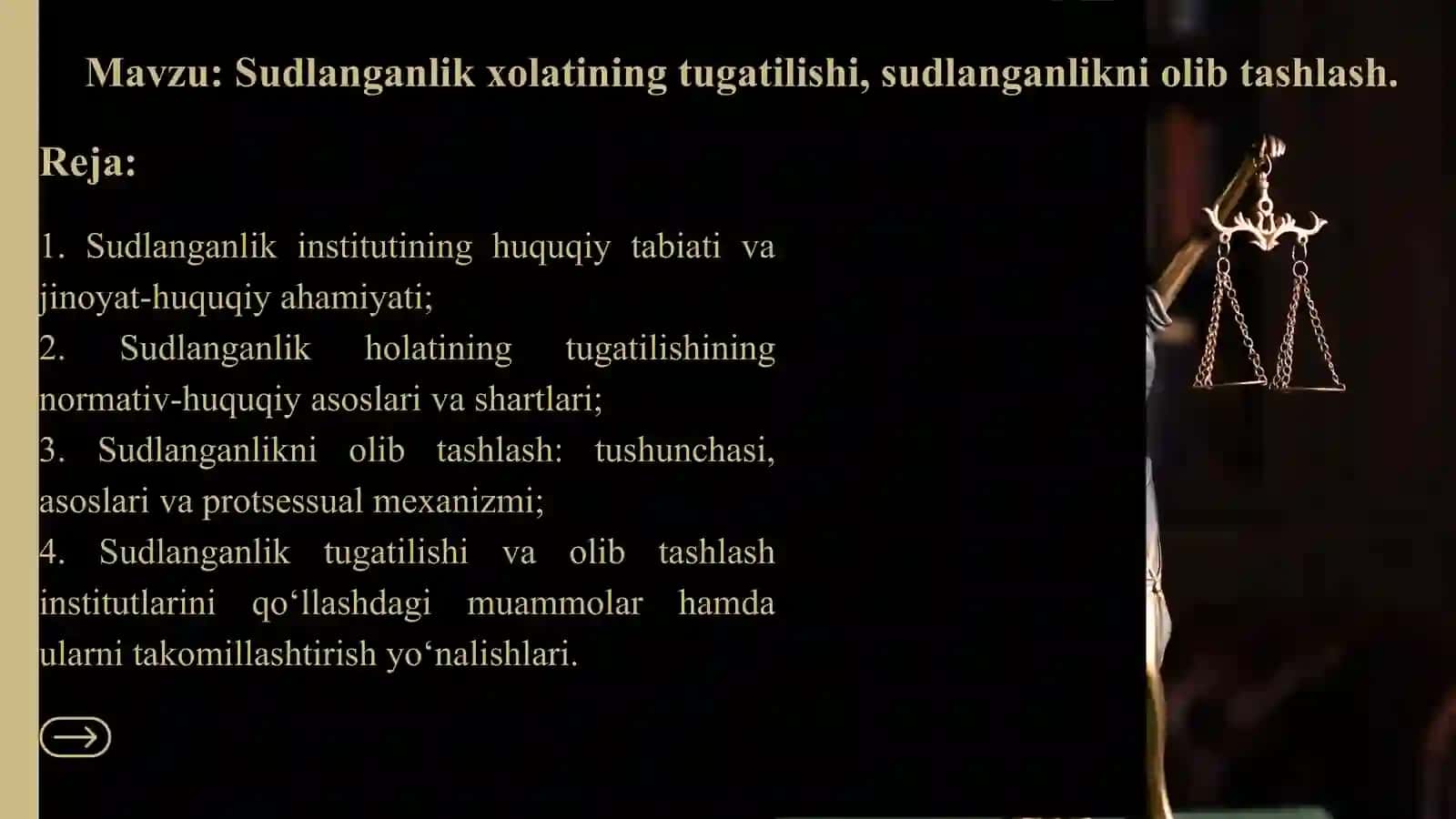 Mustaqil ish yurisprudensiya yoʻnalishi uchun 2