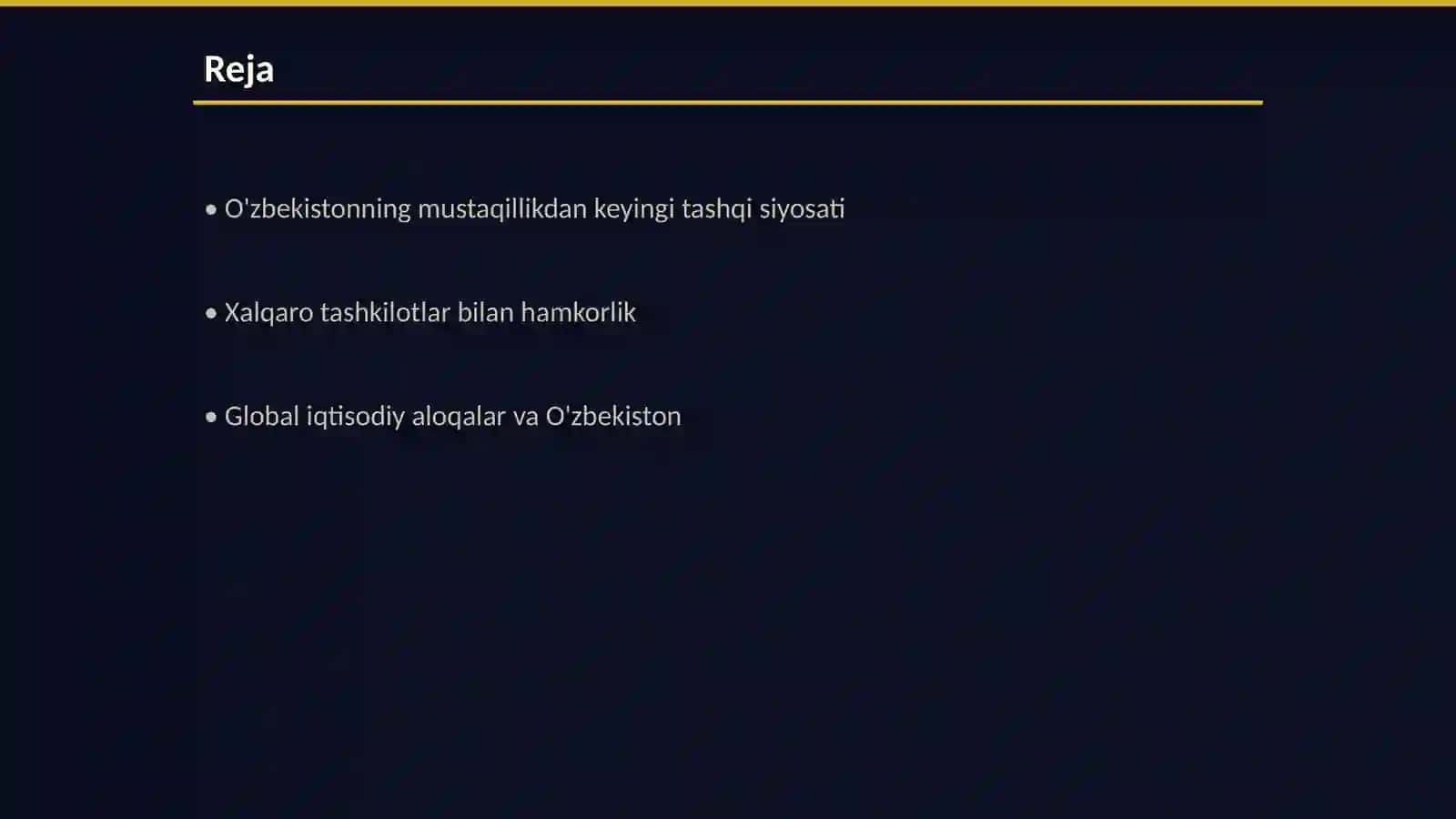 O'zbekistonning jahon hamjamiyatiga kirib borishi 2