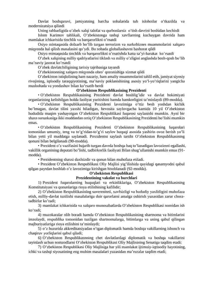 Mustaqil O’zbekiston davlatining tashkil topishi 2