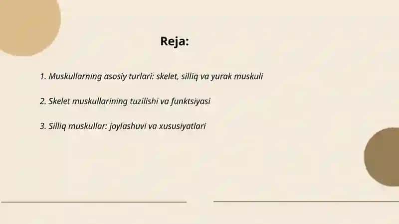 Muskul turlari va yurak muskullari 2